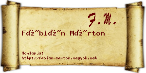 Fábián Márton névjegykártya