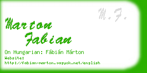 marton fabian business card
